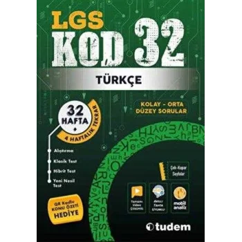 Tudem Yayınları Lgs Kod 32 Türkçe Tudem Yayınları
