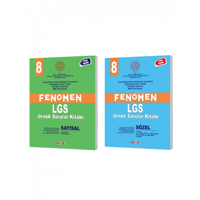 FENOMEN LGS ÖRNEK SORULAR KITABI SETI - (SAYISAL + SÖZEL) (2 KITAP)