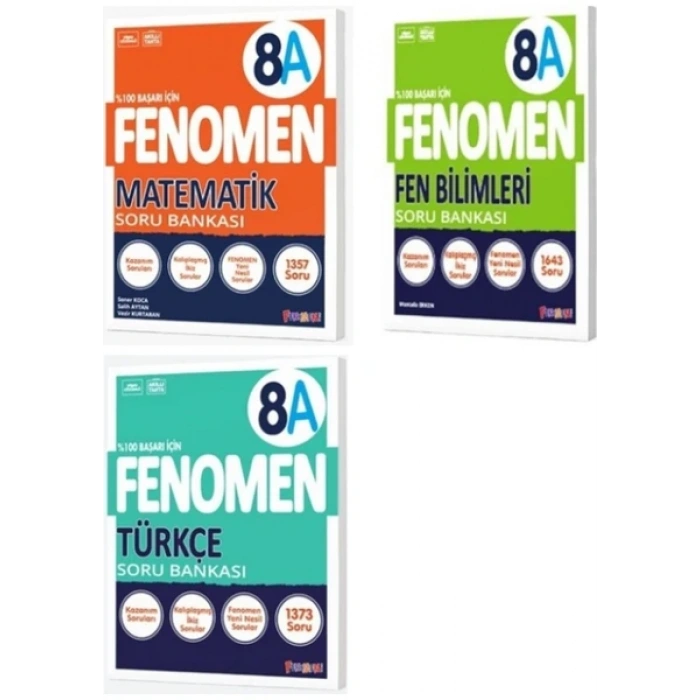 fenomen yayınları 8 sınıf 3 lü kitap seti