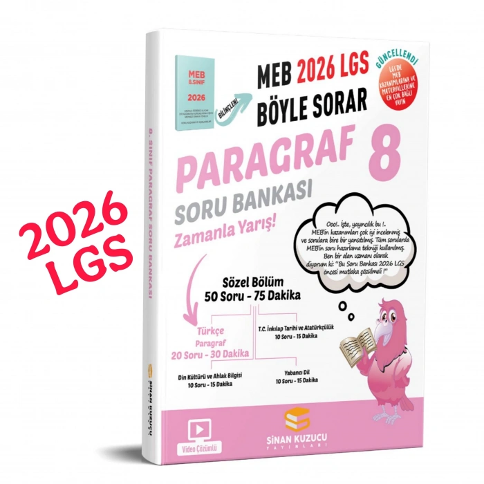 sinan kuzucu 8. Sınıf 2026 Lgs Meb Böyle Sorar PARAGRAF Soru Bankası Video Çözümlü
