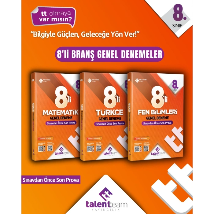 talenteam yayınları lgs 8 sınıf genel deneme seti