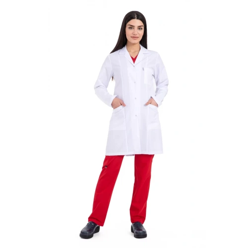 Kadın beyaz önlük alpaka kumaş bp-01