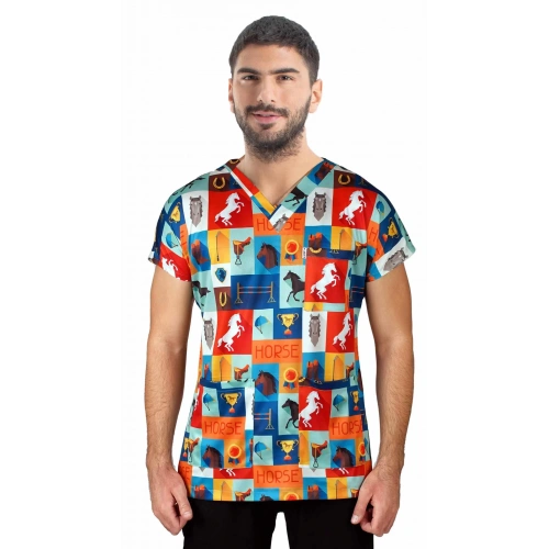 Scrubs cerrahi forma erkek tek üst şampiyon atlar