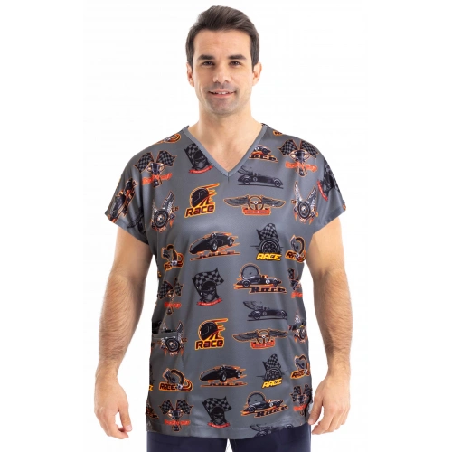 Scrubs cerrahi forma erkek tek üst arabalar