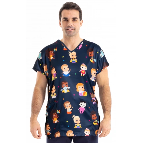 Scrubs cerrahi forma erkek tek üst bebekler