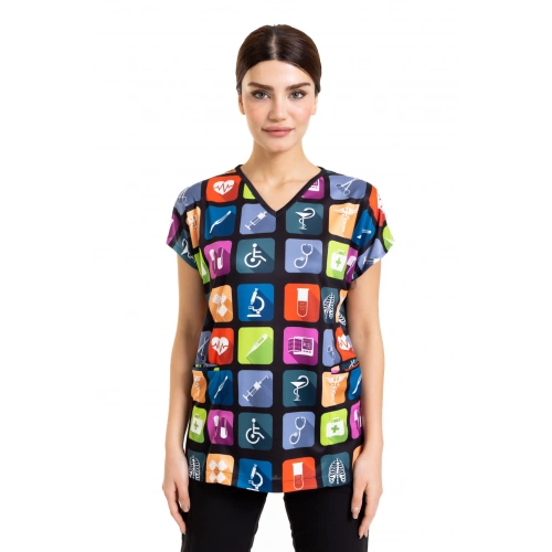 Scrubs cerrahi forma kadın tek üst tıp dünyası