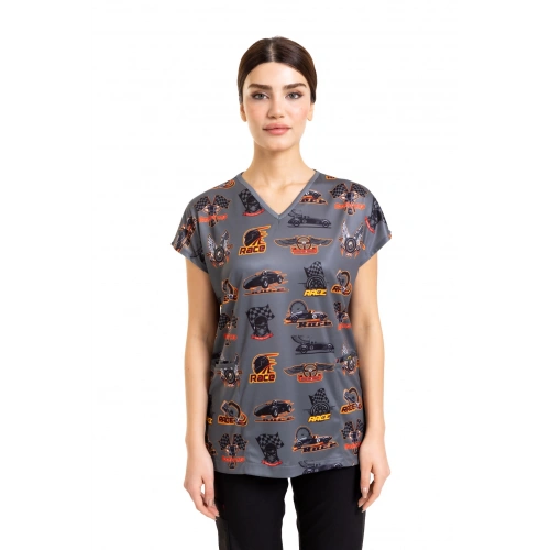 Scrubs cerrahi forma kadın tek üst arabalar