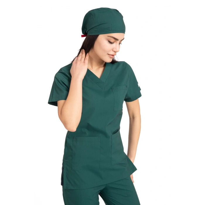 Dr Flex Cerrahi Forma Likralı Terikoton Kadın Haki Yeşil