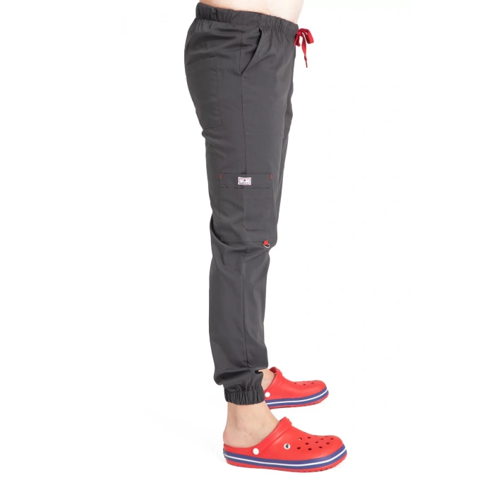 Dr Jogger Scrubs Likralı Terikoton Erkek Füme