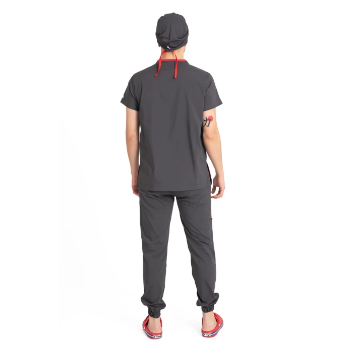 Dr Jogger Scrubs Likralı Terikoton Erkek Füme