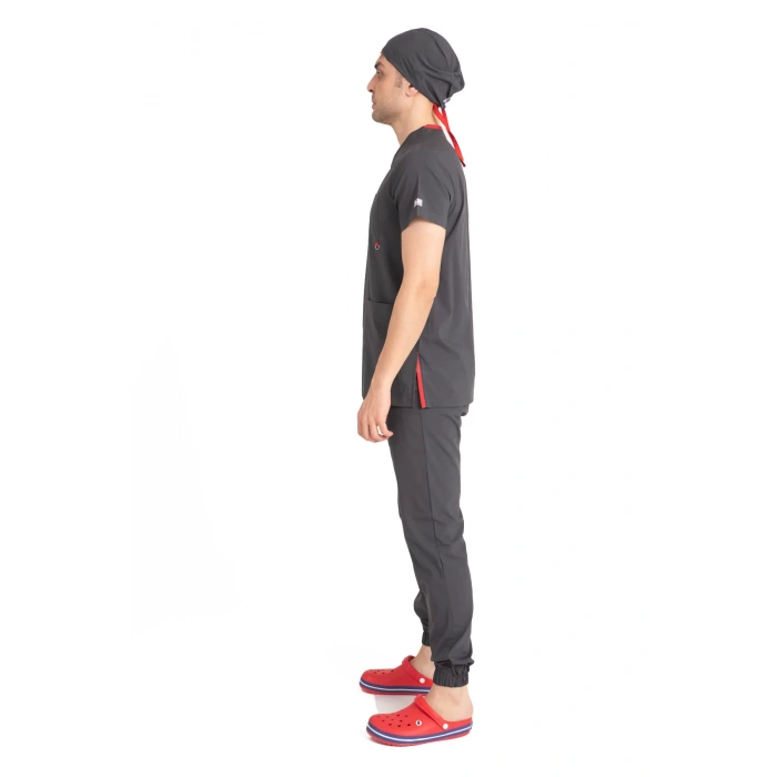 Dr Jogger Scrubs Likralı Terikoton Erkek Füme