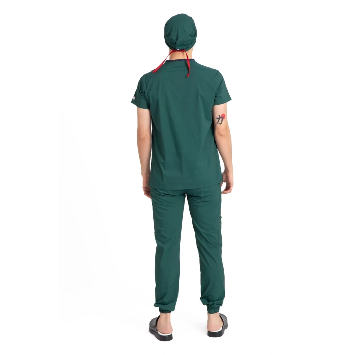 Dr Jogger Scrubs Likralı Terikoton Erkek Haki Yeşil