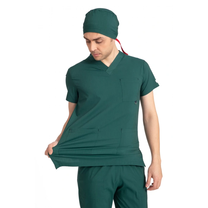 Dr Jogger Scrubs Likralı Terikoton Erkek Haki Yeşil
