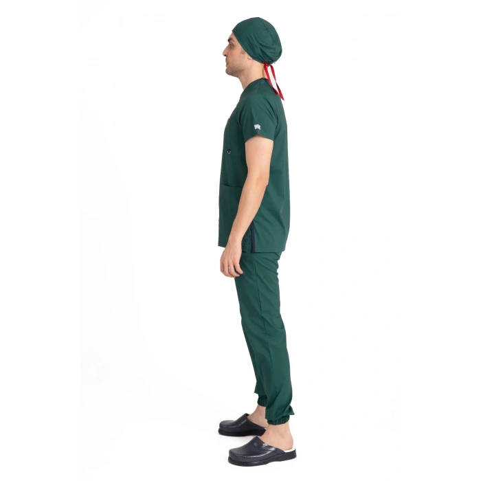 Dr Jogger Scrubs Likralı Terikoton Erkek Haki Yeşil