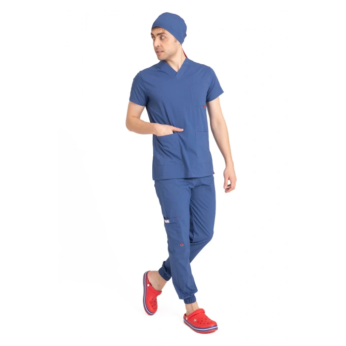 Dr Jogger Scrubs Likralı Terikoton Erkek Petrol Mavisi