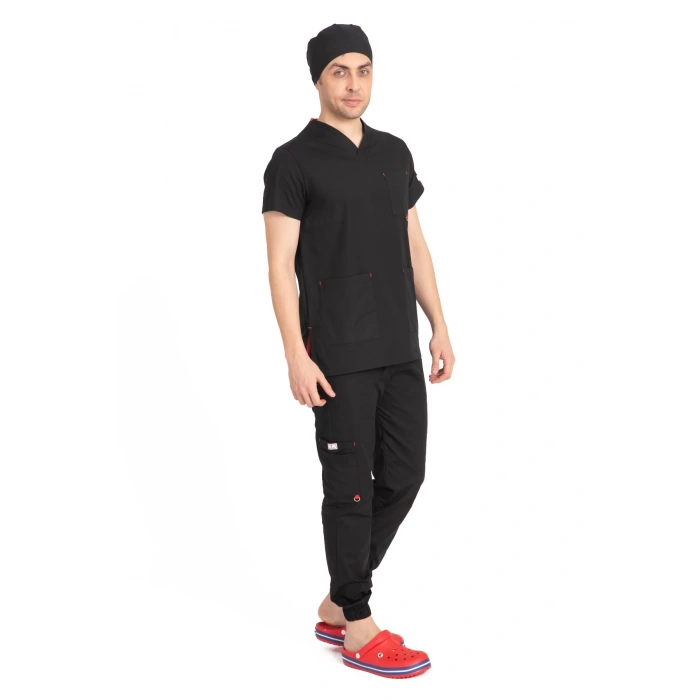 Dr Jogger Scrubs Likralı Terikoton Erkek Siyah