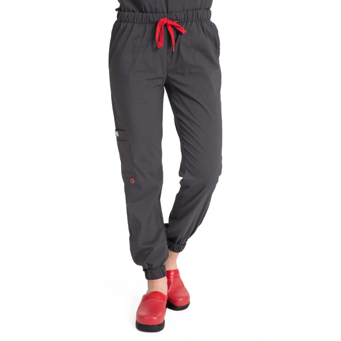 Dr Jogger Scrubs Likralı Terikoton Kadın Füme