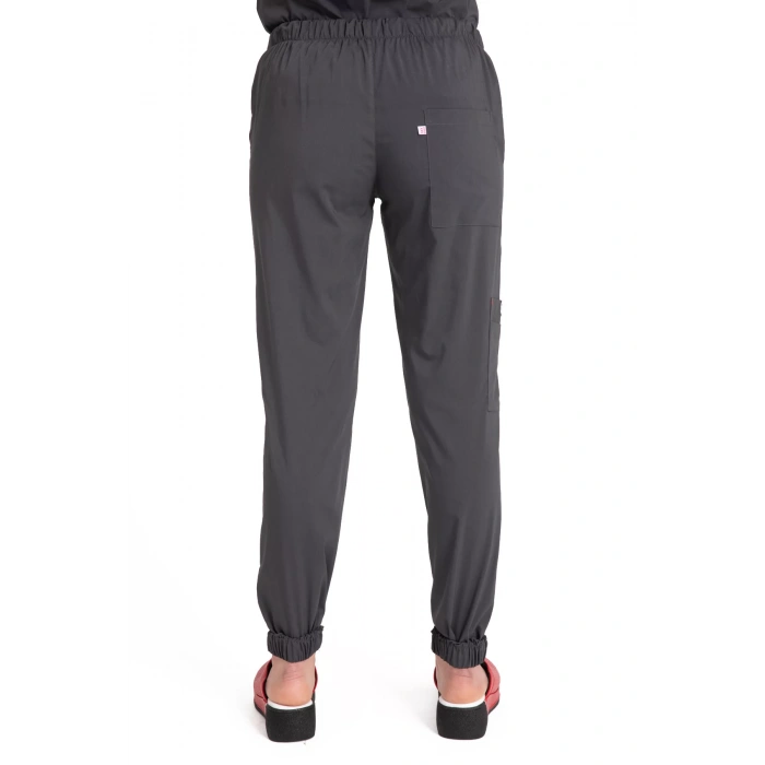 Dr Jogger Scrubs Likralı Terikoton Kadın Füme