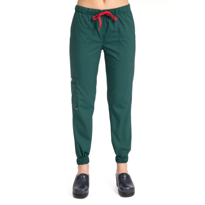 Dr Jogger Scrubs Likralı Terikoton Kadın Haki Yeşil