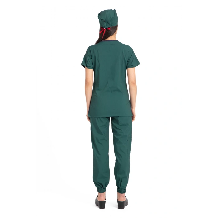 Dr Jogger Scrubs Likralı Terikoton Kadın Haki Yeşil