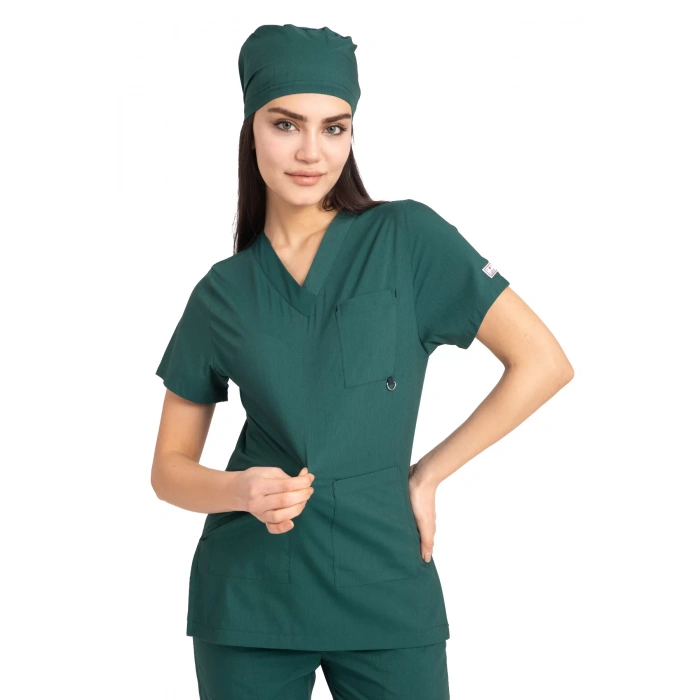 Dr Jogger Scrubs Likralı Terikoton Kadın Haki Yeşil