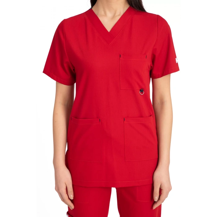 Dr Jogger Scrubs Likralı Terikoton Kadın Kırmızı