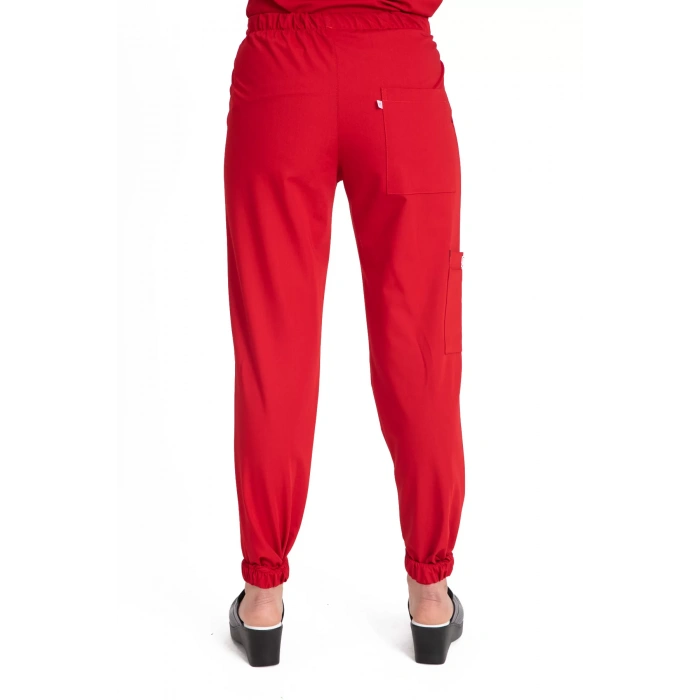 Dr Jogger Scrubs Likralı Terikoton Kadın Kırmızı