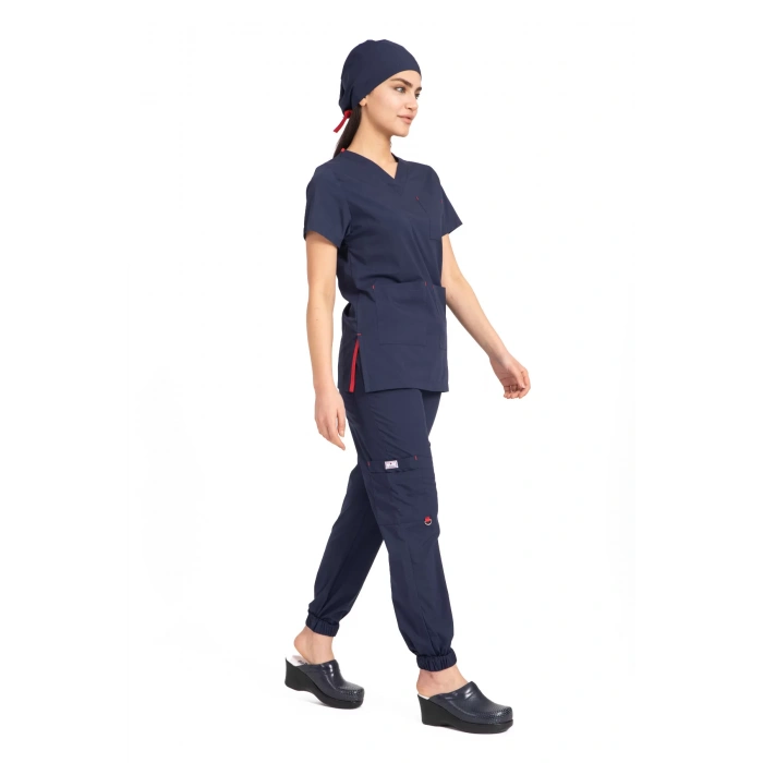 Dr Jogger Scrubs Likralı Terikoton Kadın Lacivert