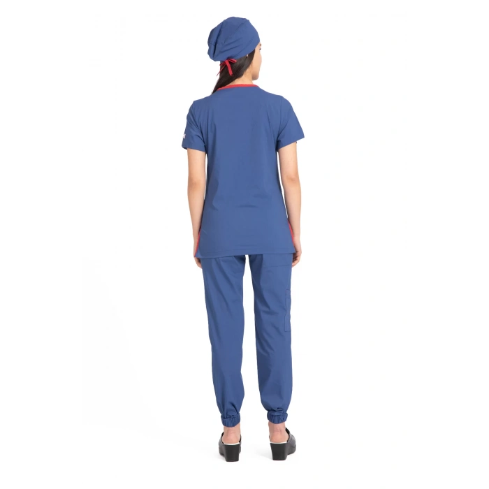 Dr Jogger Scrubs Likralı Terikoton Kadın Petrol Mavisi