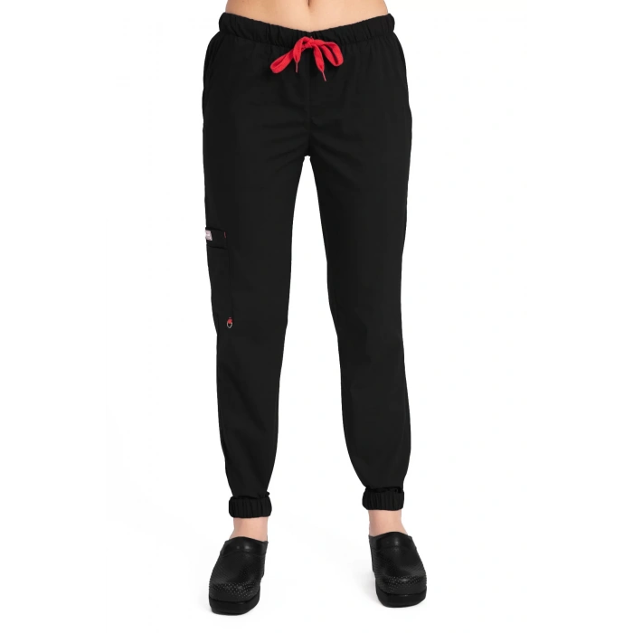 Dr Jogger Scrubs Likralı Terikoton Kadın Siyah