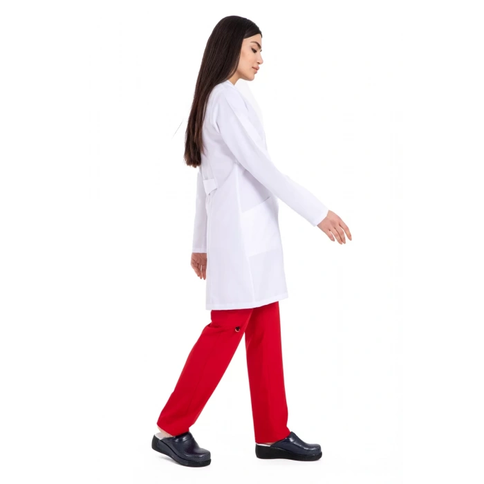 Kadın beyaz önlük alpaka kumaş bp-01