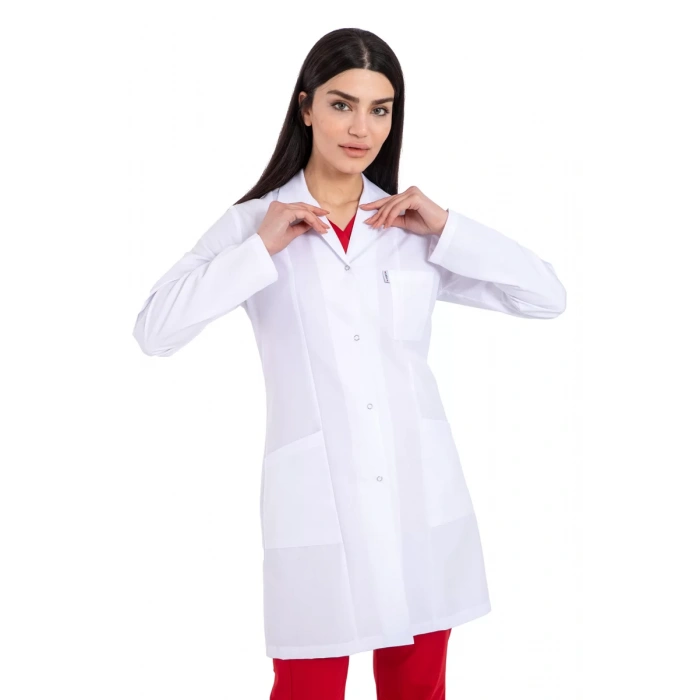 Kadın beyaz önlük alpaka kumaş bp-01