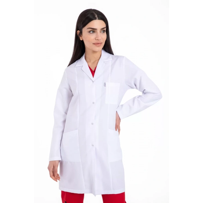 Kadın beyaz önlük alpaka kumaş bp-01