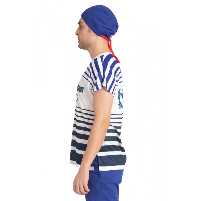 Scrubs cerrahi forma erkek tek üst veteriner team logolu