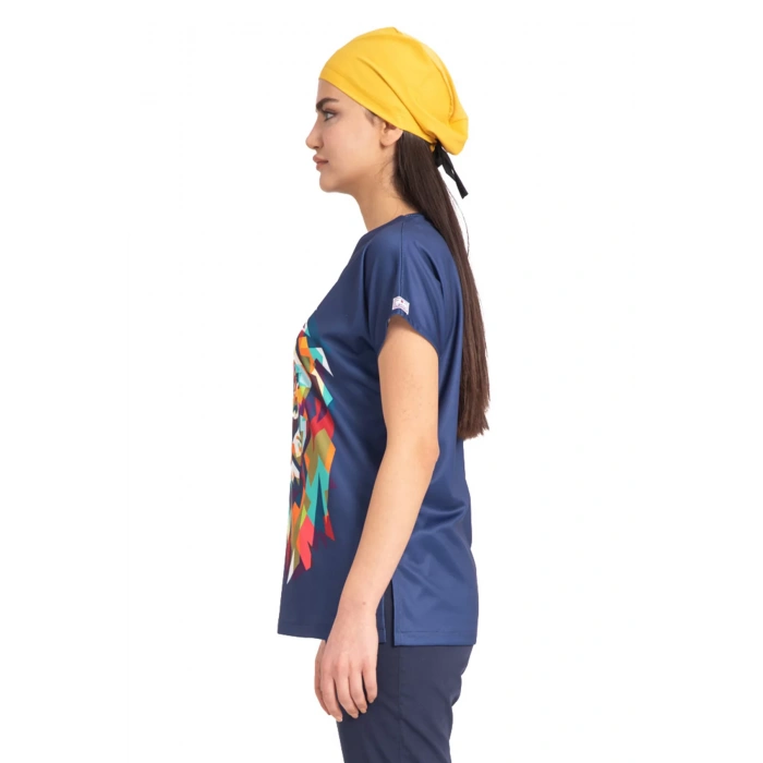 Scrubs cerrahi forma kadın tek üst büyük aslan