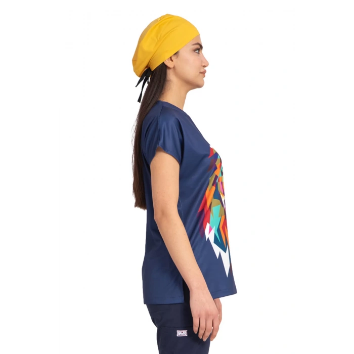 Scrubs cerrahi forma kadın tek üst büyük aslan