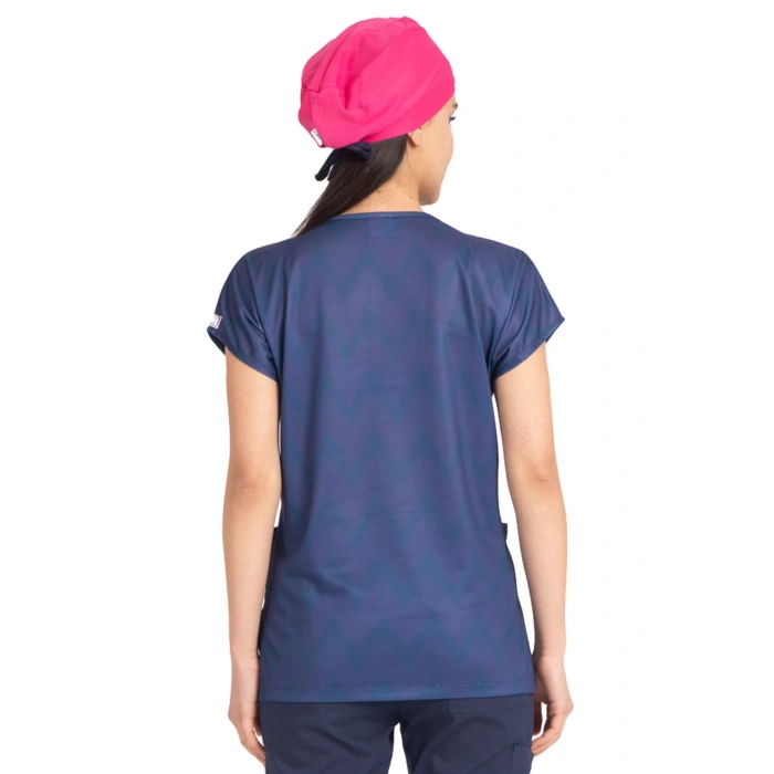 Scrubs cerrahi forma kadın tek üst flamingo büyük desen 50