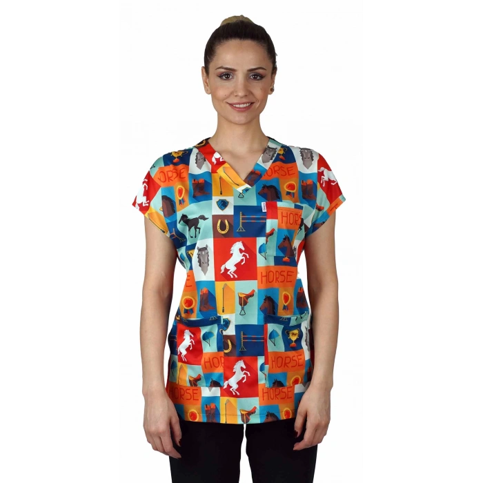 Scrubs cerrahi forma kadın tek üst şampiyon atlar