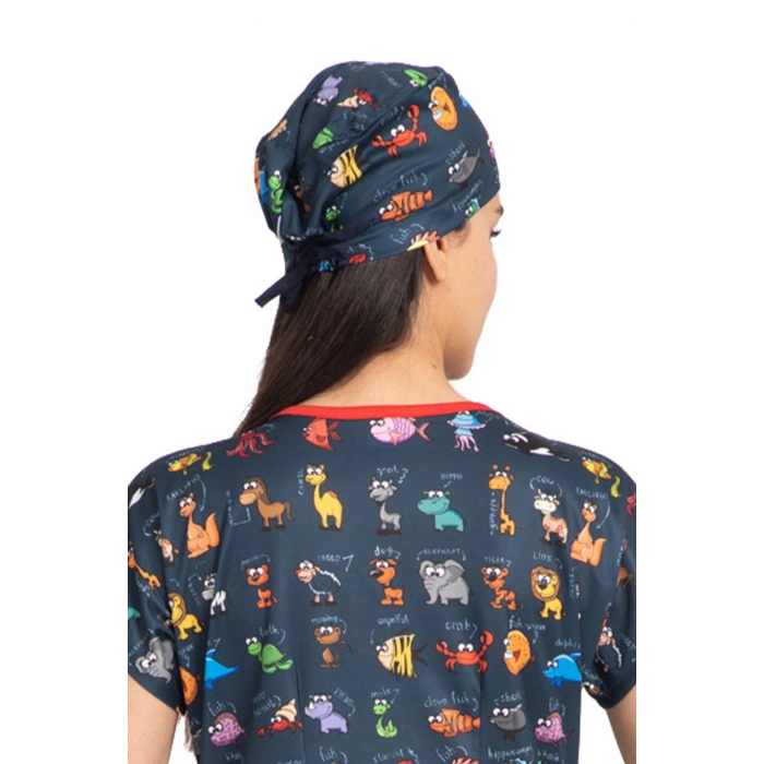 Cerrahi bone hayvanlar alemi lacivert dry touch kumaş kadın ve erkek