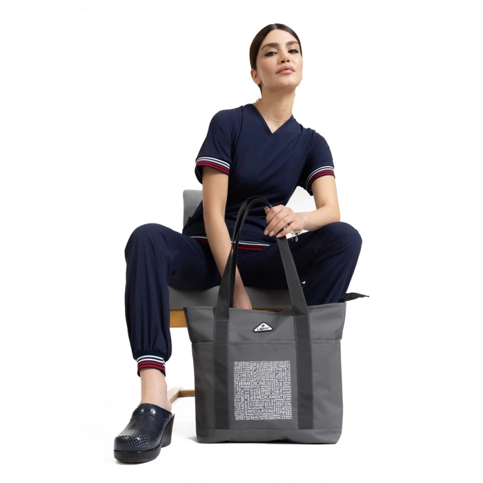 Medikal Bag Antrasit Baskılı Çanta Kadın ve Erkek Model