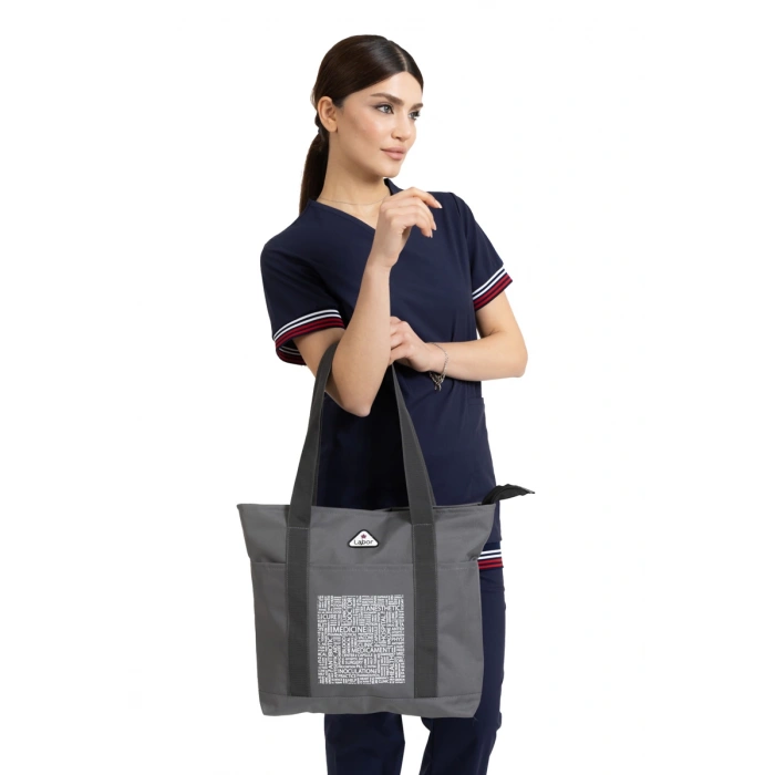 Medikal Bag Antrasit Baskılı Çanta Kadın ve Erkek Model