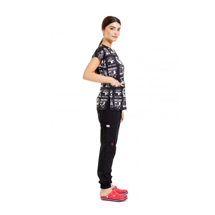 Scrubs cerrahi forma kadın tek üst dövüş kulübü