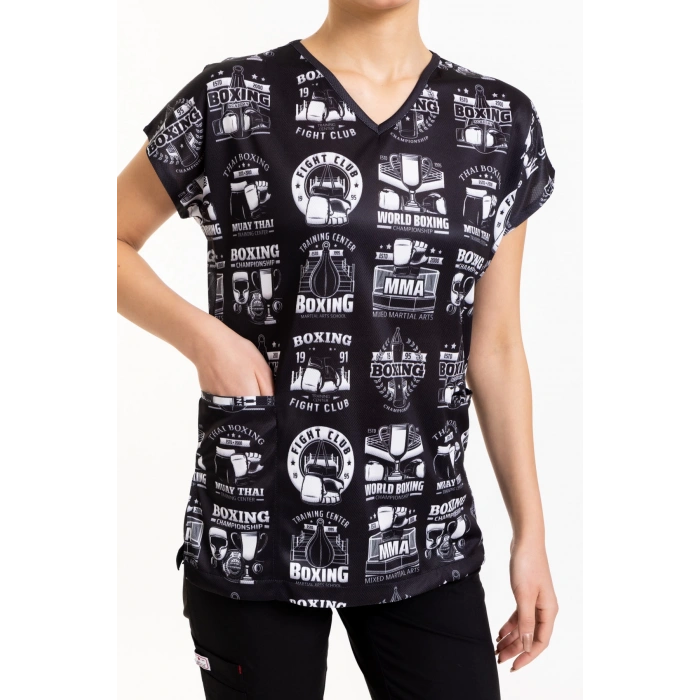 Scrubs cerrahi forma kadın tek üst dövüş kulübü