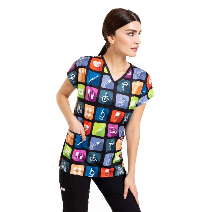 Scrubs cerrahi forma kadın tek üst tıp dünyası