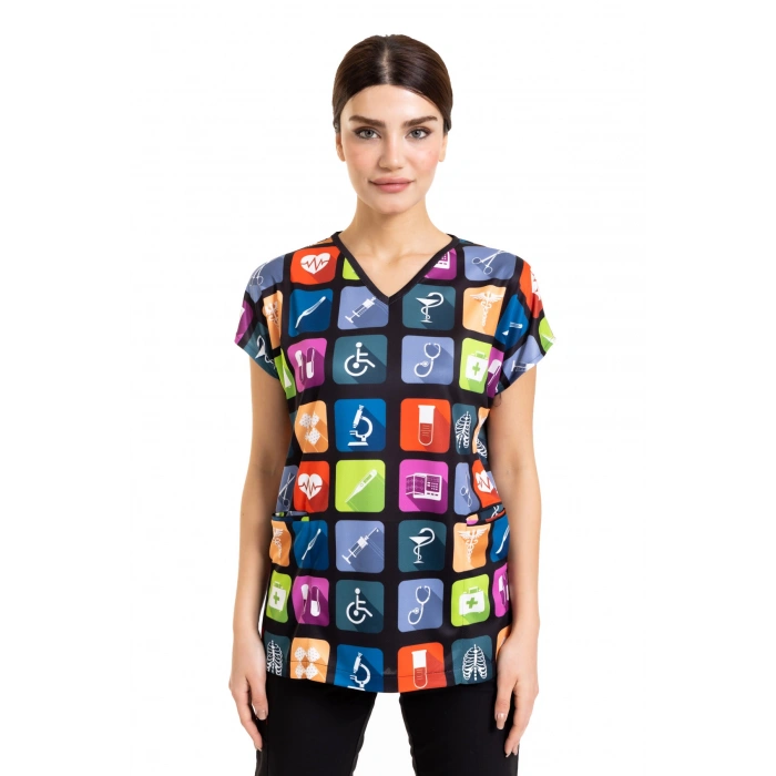 Scrubs cerrahi forma kadın tek üst tıp dünyası