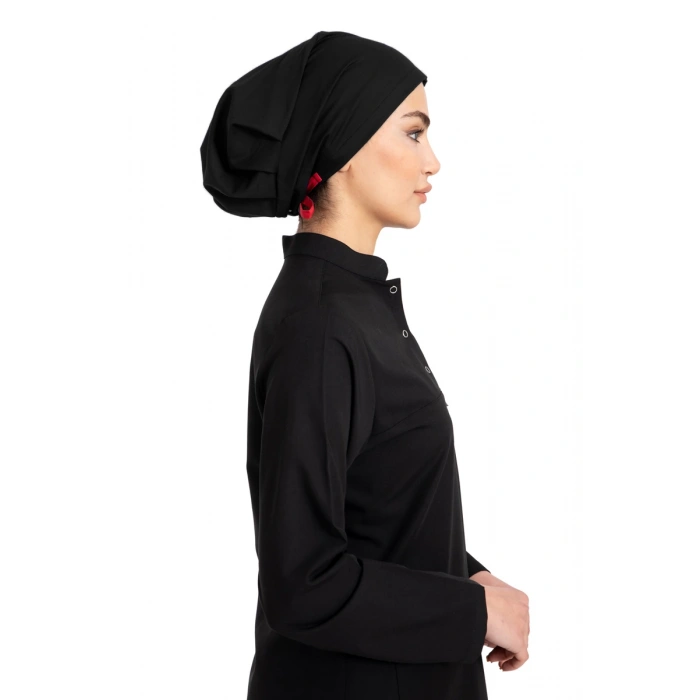 Tesettür cerrahi bone siyah likralı terikoton