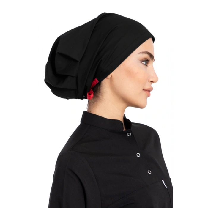 Tesettür cerrahi bone siyah likralı terikoton