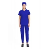 Dr Jogger Scrubs Likralı Terikoton Kadın Saks Mavisi