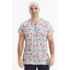 Scrubs cerrahi forma erkek tek üst desen 30