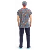 Scrubs cerrahi forma erkek tek üst hayvanlar alemi desen